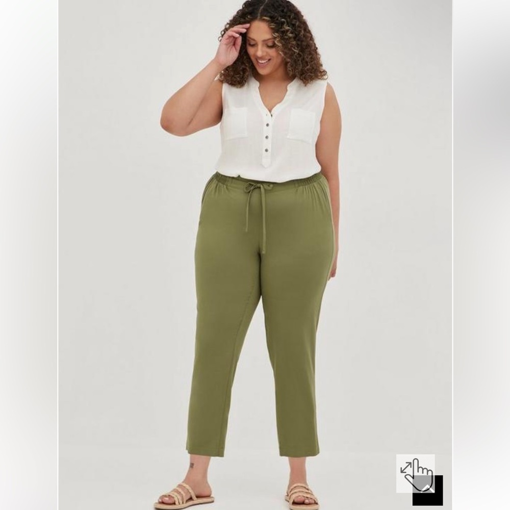 Torrid Challis Relaxed High Rise Taper Pants